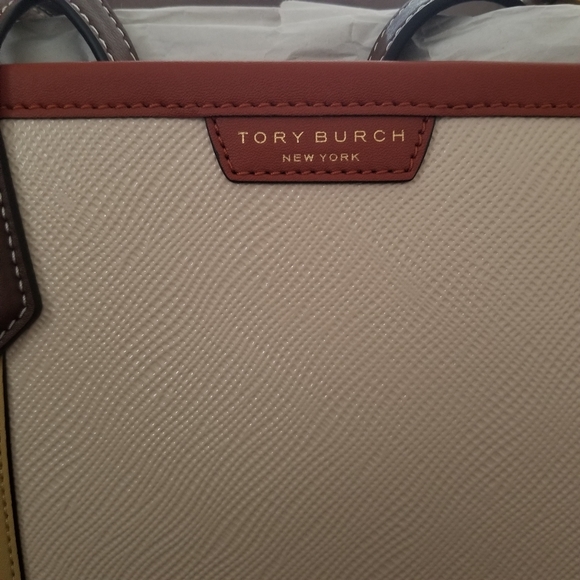 TORY BURCH COLOR BLOCK PERRY TRIPLE COMPARTMENT TOTE - Picture 4 of 14
